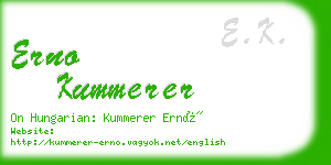 erno kummerer business card